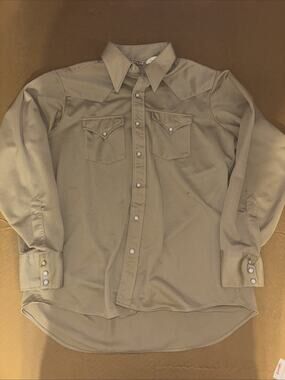 Vintage 1970s ELY Wagon Boss Western Shirt Pearl Snap Long Sleeve Medium